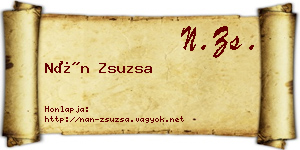Nán Zsuzsa névjegykártya